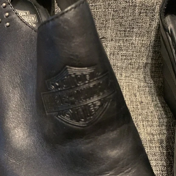 Super cool Harley Davidson open toe wedges! - Picture 2 of 8